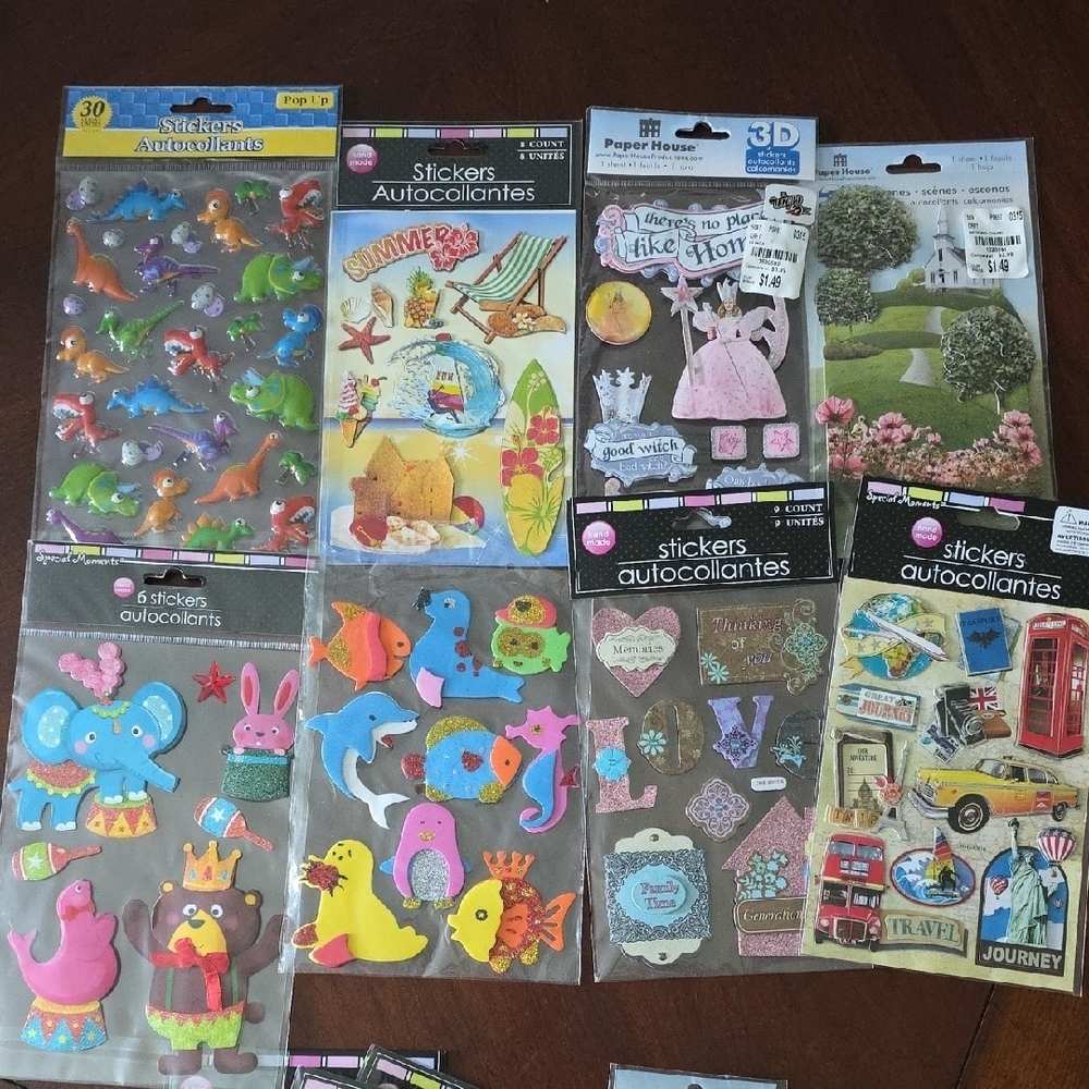 (J50) 28 Assorted Sticker Pack for Arts & Crafts/Scrapbooking Bundle - Picture 3 of 5